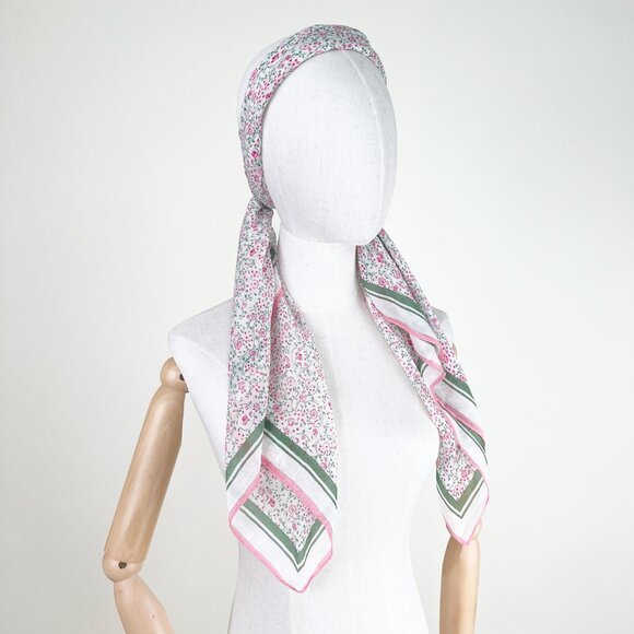 Vintage Floral Scarf Wrap Hair Accessory Romantic Feminine Euro Girl Bandana - Picture 6 of 10